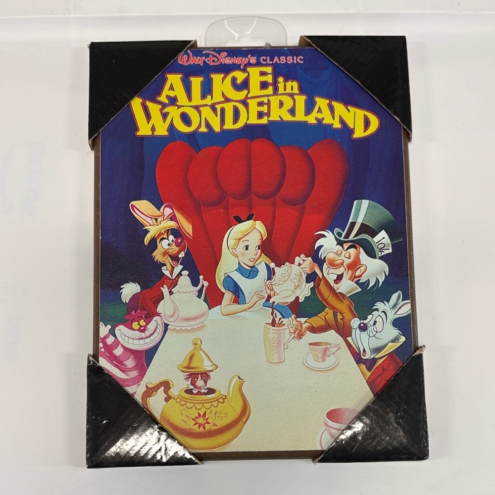 NEW Disney Alice in Wonderland Brown Backed Picture Frame Wall Decor